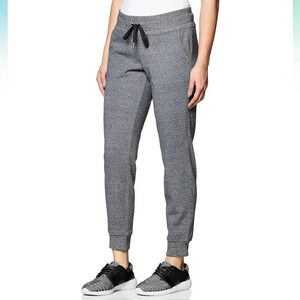 Calvin Klein Women's Premium French Terry Black Heather Fleece Jogger NWT